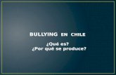 BULLYING EN CHILE ¿Qué es? ¿Por qué se produce?. En 1983 se definió este tipo de violencia como "conducta de persecución física y/o psicológica que realiza.