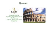 Roma Expansión y evolución territorial de Roma De la República al Imperio.