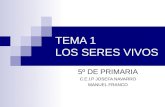 TEMA 1 LOS SERES VIVOS 5º DE PRIMARIA C.E.I.P JOSEFA NAVARRO MANUEL FRANCO.