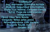 CONALEP Ing. Bernardo Quintana Arrioja Modulo: Seguridad informática Profa: Luz Yuvina Campos García Tema: Fuga de información Integrantes: Pérez Olea.