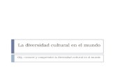 La diversidad cultural en el mundo Obj.: conocer y comprender la diversidad cultural en el mundo.