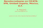 Nanotecnologías en CICATA-IPN, Unidad Legaria, Mexico, D.F. E. Reguera edilso.reguera@gmail.com Junio1-2-3, Qro. 2011, Reunión Red NanoCONACyT.