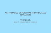 ACTIVIDADES DEPORTIVAS INDIVIDUALES NATACIÓN PROFESOR: JOSÉ A. VALERO DE LA MERCED.