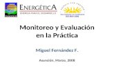 Monitoreo y Evaluación en la Práctica Miguel Fernández F. Asunción, Marzo, 2008.