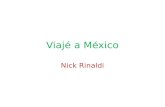 Viajé a México Nick Rinaldi. Hice un viaje a México la semana pasada.