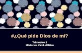 #¿Qué pide Dios de mí? Trimestre 2 Misiones #YoLeENtro.