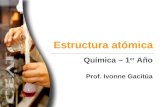 Estructura atómica Química – 1 er Año Prof. Ivonne Gacitúa.