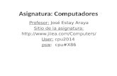 Asignatura: Computadores Profesor: José Estay Araya Sitio de la asignatura:  User: cpu2014 psw: cpu#X86.