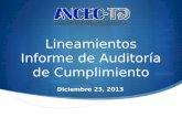 Lineamientos Informe de Auditoría de Cumplimiento Diciembre 23, 2013.