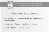 Concentraciones Área Académica: Licenciatura en ingeniería industrial Profesor(a): Pérez Sánchez Blasa Periodo: Enero – Julio- 2015.