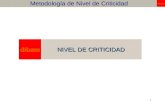 1 NIVEL DE CRITICIDAD Metodología de Nivel de Criticidad.