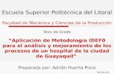 Tesis de Grado “Aplicación de Metodología IDEF0 para el análisis y mejoramiento de los procesos de un hospital de la ciudad de Guayaquil” Preparada por: