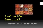 Evaluación Sensorial VSO Group, Inc. - 6 de abril de 2011.