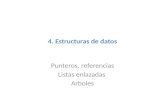 4. Estructuras de datos Punteros, referencias Listas enlazadas Arboles.