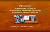 PROCESO Publicaciones Periódicas: Actualización, Renovación, Recepción, Estadísticas, Sistema, Servicios. CARMEN SORAYA HERNANDEZ SUAREZ.