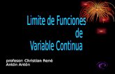Profesor: Christian René Antón Antón. Objetivos a Tratar Conjunto de Numero Reales Definición de Función Intervalos Definición de Limite en una Función.