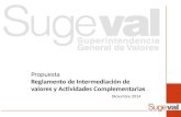 Propuesta Reglamento de Intermediación de valores y Actividades Complementarias Diciembre 2014.