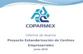 Informe de Avance Proyecto Estandarización de Centros Empresariales Junio 2010.