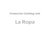Pretest for Clothing Unit La Ropa. 1.la camiseta 2.la bufanda 3.el vestido 4.los zapatos 5.la rebecca 6.el abrigo 7.la camisa.