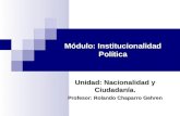 Módulo: Institucionalidad Política Unidad: Nacionalidad y Ciudadanía. Profesor: Rolando Chaparro Gehren.
