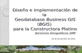 Diseño e implementación de la Geodatabase Business GIS (BGIS) para la Constructora Platino Servicios Geográficos SMF 16 de Diciembre de 2011.