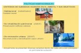 CRITERIOS DE SUBSIDIOS VIGENTES EN EL ÁMBITO, Y SUS OBJETIVOS: Habitacional (redistributivo) Carácter social De rehabilitación patrimonial (250UF) Preservación.