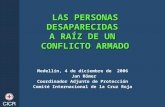LAS PERSONAS DESAPARECIDAS A RAÍZ DE UN CONFLICTO ARMADO Medellín, 4 de diciembre de 2006 Jan Römer Coordinador Adjunto de Protección Comité Internacional.