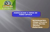 FABRICACION Y TIPOS DE FIBRA OPTICA. INTEGRANTES: -Diego Viscarra -Jenry Merida -Dennis Peñarrieta.
