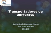 Transportadores de alimentos José Antonio González Moreno 7D1 Turno Matutino 5/06/2014.
