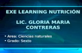 EXE LEARNING NUTRICIÓN LIC. GLORIA MARIA CONTRERAS Area: Ciencias naturales Grado: Sexto.