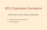 IES Cayetano Sempere PROYECTOS REALIZADOS:  Mecanismo excéntrica  Elevaplatos.