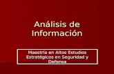 Análisis de Información Maestría en Altos Estudios Estratégicos en Seguridad y Defensa.