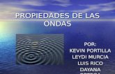 PROPIEDADES DE LAS ONDAS POR: KEVIN PORTILLA LEYDI MURCIA LUIS RICO DAYANA ORTEGA.