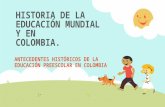 HISTORIA DE LA EDUCACIÓN MUNDIAL Y EN COLOMBIA. ANTECEDENTES HISTÓRICOS DE LA EDUCACIÓN PREESCOLAR EN COLOMBIA.