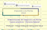 Impuesto a la Renta 2010 Determinación del Impuesto a la Renta Casos prácticos - Persona Natural Profesor : Felipe Eduardo Iannacone Silva.