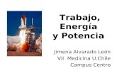 Trabajo, Energía y Potencia Jimena Alvarado León VII Medicina U.Chile Campus Centro.