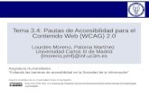 Tema 3.4: Pautas de Accesibilidad para el Contenido Web (WCAG) 2.0 Lourdes Moreno, Paloma Martínez Universidad Carlos III de Madrid {lmoreno,pmf}@inf.uc3m.es.