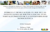 Primera Reunión de Ministros y Altas Autoridades de Desarrollo Social Consejo Interamericano para el Desarrollo Integral (CIDI/OEA) POBREZA Y DESIGUALDAD: