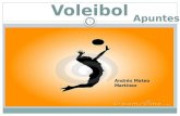 Voleibol 1 Apuntes Andrés Mateo Martínez. 1. Definición 2 Deporte colectivo donde se enfrentan dos equipos de 6 jugadores y cuyo objetivo es pasar el.