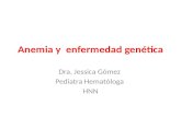 Anemia y enfermedad genética Dra. Jessica Gómez Pediatra Hematóloga HNN.