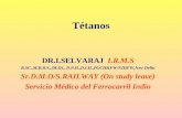 Tétanos DR.I.SELVARAJ I.R.M.S B.SC.,M.B.B.S.,(M.D)., D.P.H.,D.I.H.,PGCH&FW/NIHFW,New Delhi Sr.D.M.O/S.RAILWAY (On study leave) Servicio Médico del Ferrocarril.