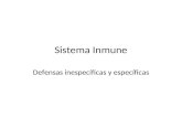 Sistema Inmune Defensas inespecíficas y específicas.