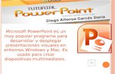 Microsoft PowerPoint es un muy popular programa para desarrollar y desplegar presentaciones visuales en entornos Windows y Mac. Es usado para crear diapositivas.
