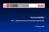 “Accountability ” APCI – Agencia Peruana de Cooperación Internacional Noviembre 2009.