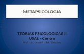 METAPSICOLOGIA TEORIAS PSICOLOGICAS II USAL - Centro Prof. Lic. Leandro M. Sánchez.