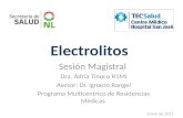 Electrolitos Sesión Magistral Dra. Adria Tinoco R1MI Asesor: Dr. Ignacio Rangel Programa Multicéntrico de Residencias Médicas Enero de 2015.