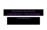 MULTIPLICACION DE MONOMIOS Y POLINOMIOS Y SUS EJENPLOS.