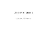 Lección 5: Lista 1 Español 2 Honores. la carnicería.