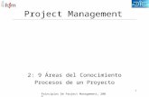 Principios De Project Management, 2006 1 Project Management 2: 9 Áreas del Conocimiento Procesos de un Proyecto.