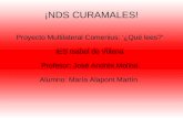 ¡NDS CURAMALES! Proyecto Multilateral Comenius: '¿Qué lees?' IES Isabel de Villena Profesor: José Andrés Molina Alumno: María Alapont Martín.